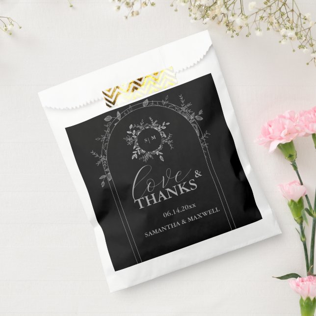 Sachets En Papier Mariage élégant noir luxe (Scellé)