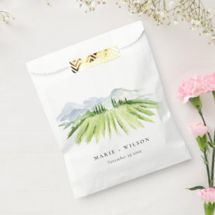 Sachets En Papier Mariage Élégant Rustique au Vignoble de Montagne d