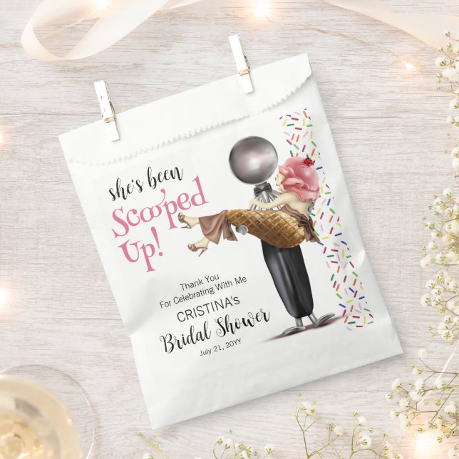 Sachets En Papier Mariage en glace à la fraise (Coupé)