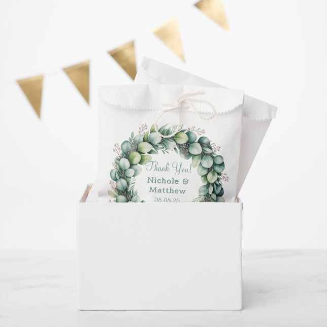 Sachets En Papier Mariage Eucalyptus Vert Mint & Sage (Fête)