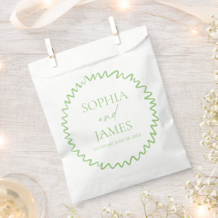 Sachets En Papier Mariage Fantaisiste Citron Vert Bordure Ondulée