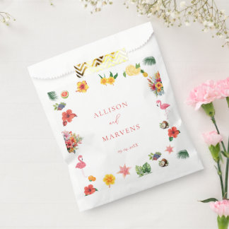 Sachets En Papier Mariage Fantaisiste Coloré Tropical Flamingle