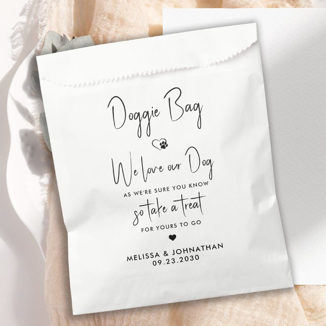 Sachets En Papier Mariage Favours Doggie Personnalisé Biscuit Bar An (Créateur téléchargé)