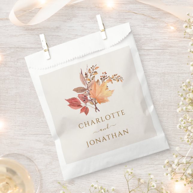 Sachets En Papier Mariage Fleur Bohème Moderne Rustique d'Automne  (Coupé)