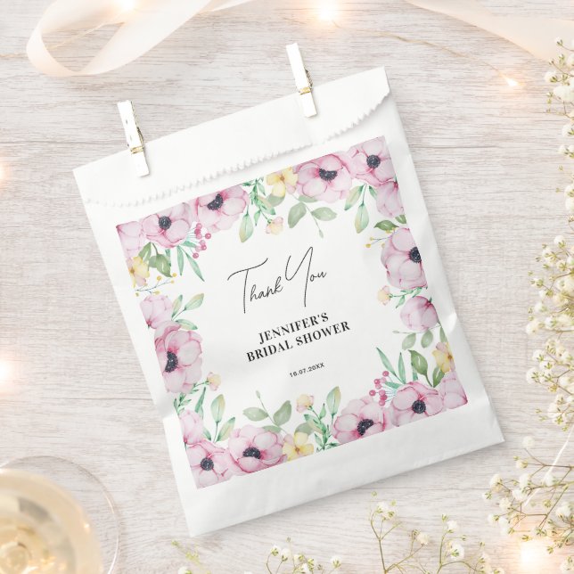 Sachets En Papier Mariage Fleur Rose (Coupé)
