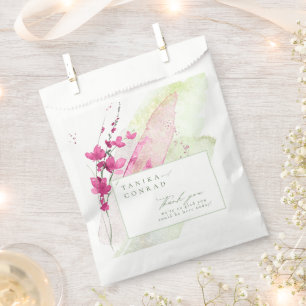 Sachets En Papier Mariage fleur sauvage Aquarelle Merci Fsia ID954