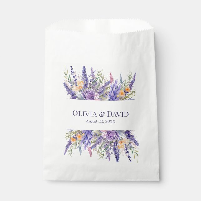 Sachets En Papier Mariage Fleur sauvage Boho Lilac (Devant)