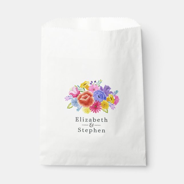 Sachets En Papier Mariage Fleurie Fiesta (Devant)