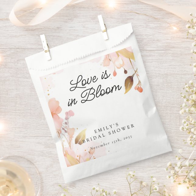 Sachets En Papier Mariage Fleurissant : Shower de Mariée (Coupé)