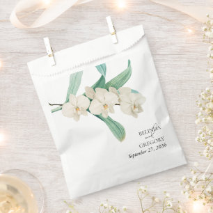 Sachets En Papier Mariage floral à l'aquarelle Orchidées blanches