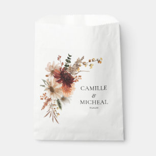 Sachets En Papier Mariage Floral Automne Bourgogne