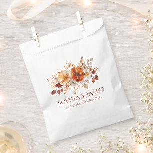 Sachets En Papier Mariage Floral Automne Élégant Rustique