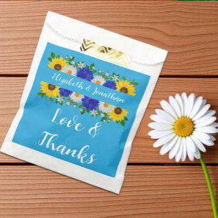 Sachets En Papier Mariage Floral Bleu Ciel Estival