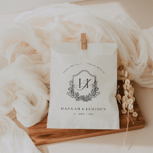 Sachets En Papier Mariage Floral Bohème   Monogramme Vintage 