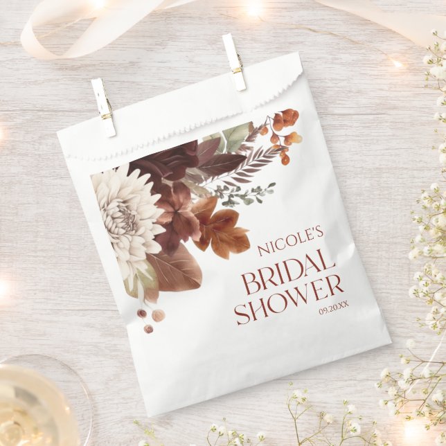 Sachets En Papier Mariage Floral Bourguignon Brun Tombez Amoureux Sa (Coupé)