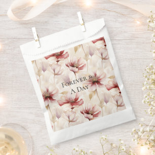 Sachets En Papier Mariage Floral Crème Bourgogne Lavande