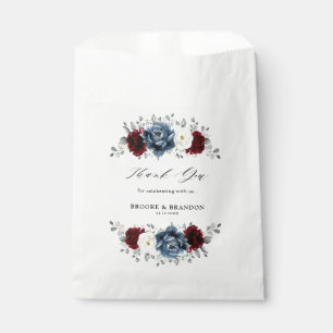 Sachets En Papier Mariage floral d'ivoire blanc bleu ardoise