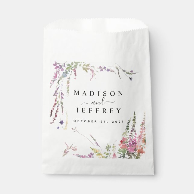 Sachets En Papier Mariage Floral Fleur sauvage de printemps (Devant)