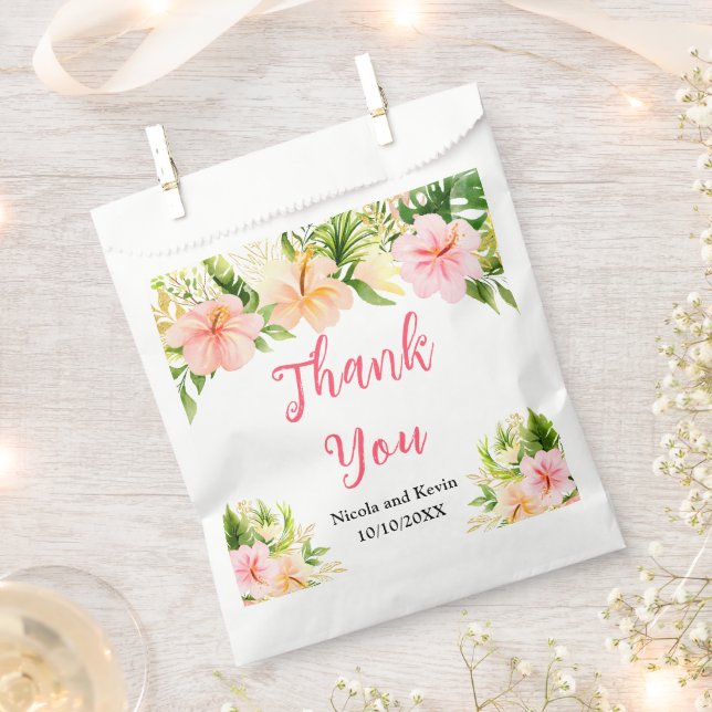Sachets En Papier Mariage Floral Jungle Tropical (Coupé)