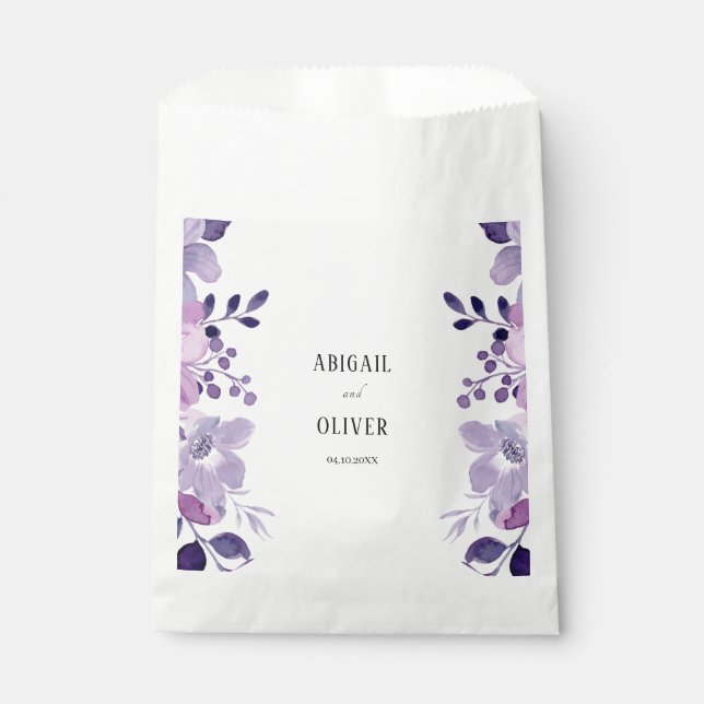 Sachets En Papier Mariage floral Lilac (Devant)