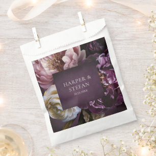 Sachets En Papier Mariage Floral Maximaliste Violet Élégant