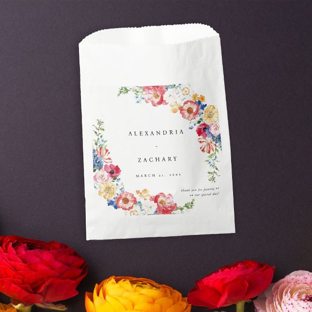 Sachets En Papier Mariage Florales Multi Couleurs de Printemps (Créateur téléchargé)