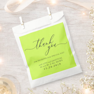 Sachets En Papier Mariage Formel Minimaliste Cyber Lime Jet Noir