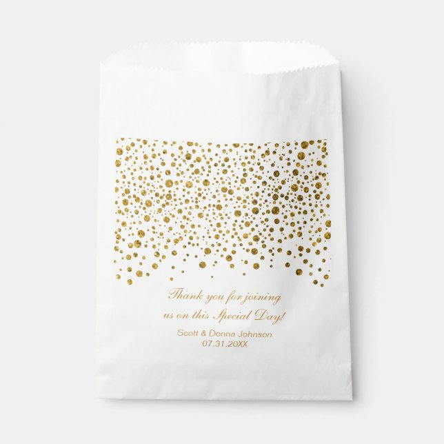 Sachets En Papier *Mariage Gold Confetti | Personnaliser (Devant)