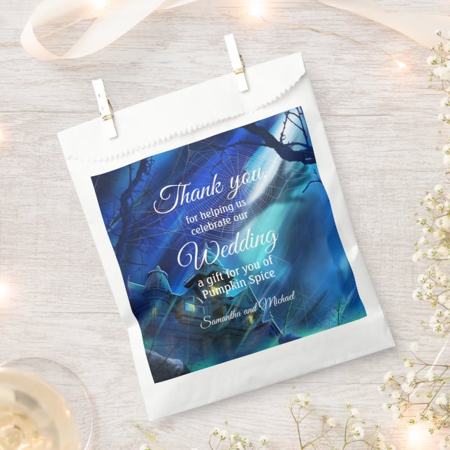 Sachets En Papier Mariage Halloween minuit Merci Ajouter des noms (Coupé)