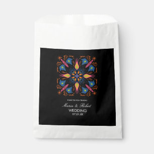 Sachets En Papier Mariage indien Thème Eléphant Floral Noir