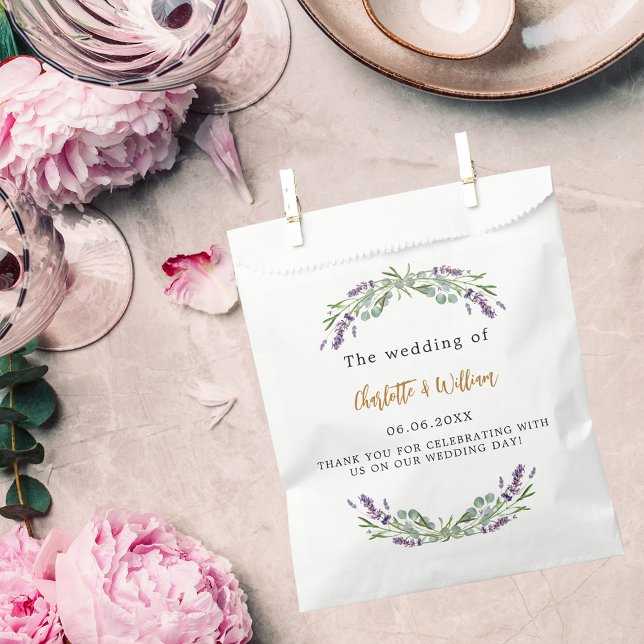 Sachets En Papier Mariage lavande eucalyptus verdure merci (Créateur téléchargé)