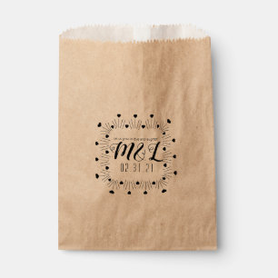 Sachets En Papier Mariage Logo de Mariage de coeur