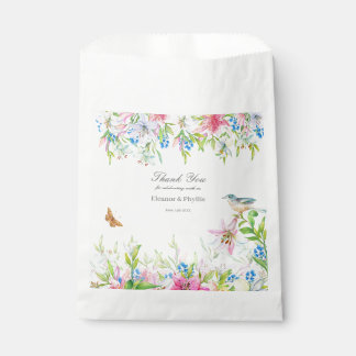 Sachets En Papier Mariage.Lys et oiseaux Mariage d'aquarelle