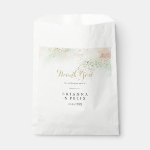 Sachets En Papier Mariage Merci Aquarelle Gold Confetti