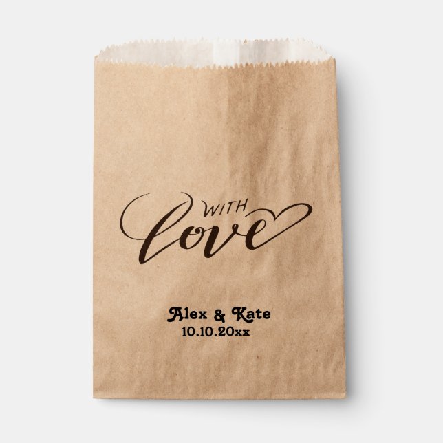 Sachets En Papier Mariage minimaliste (Devant)