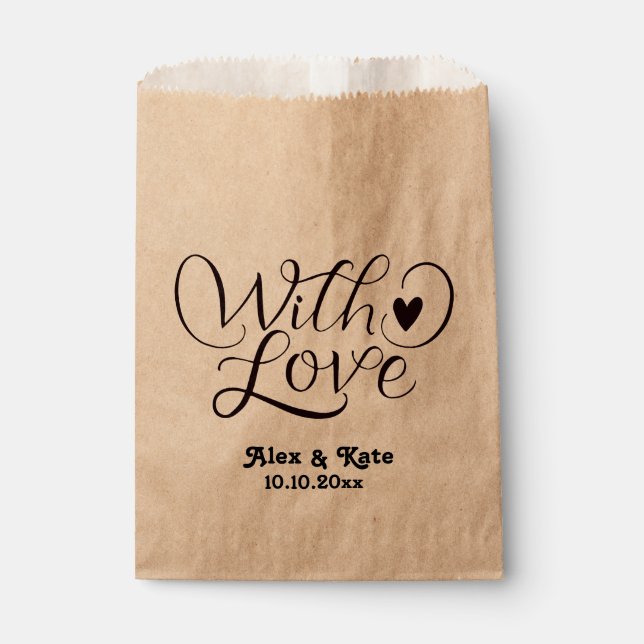 Sachets En Papier Mariage minimaliste (Devant)