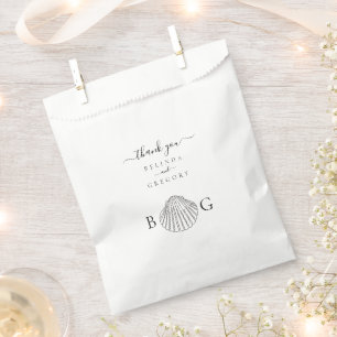 Sachets En Papier Mariage minimaliste de coquillage de coquillage Mo