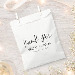 Sachets En Papier Mariage minimaliste de typographie Merci