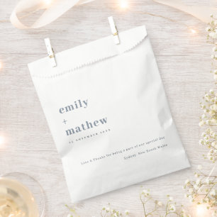 Sachets En Papier Mariage minimaliste moderne Gris Gris Bleu Type