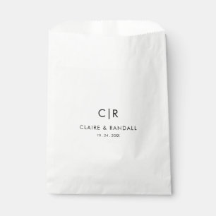Sachets En Papier Mariage minimaliste noir et blanc
