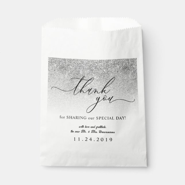 Sachets En Papier Mariage minimaliste officiel simple Glitz (Devant)