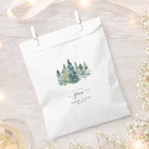 Sachets En Papier Mariage minimaliste rustique à l'aquarelle avec pi