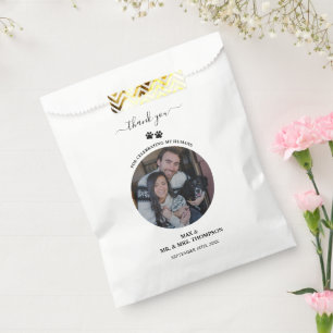 Sachets En Papier Mariage moderne photo couple animal de compagnie c