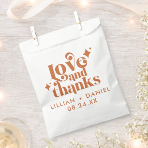 Sachets En Papier Mariage Moderne Rétro Orange