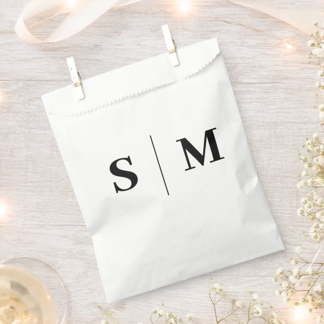Sachets En Papier Mariage Monogramme Élégant Classique (Coupé)
