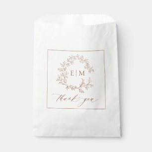 Sachets En Papier Mariage Monogramme en terre cuite moderne