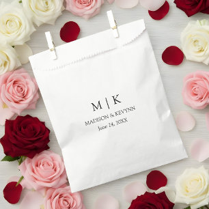 Sachets En Papier Mariage Monogramme minimaliste moderne