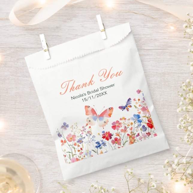 Sachets En Papier Mariage papillon floral d'été (Coupé)