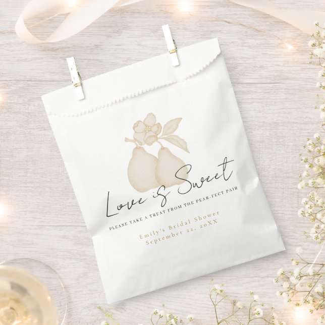 Sachets En Papier Mariage Parfait Poire Shower | L'amour est doux (Coupé)
