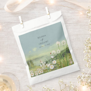Sachets En Papier Mariage Paysage de montagne Fleur sauvage aquarell